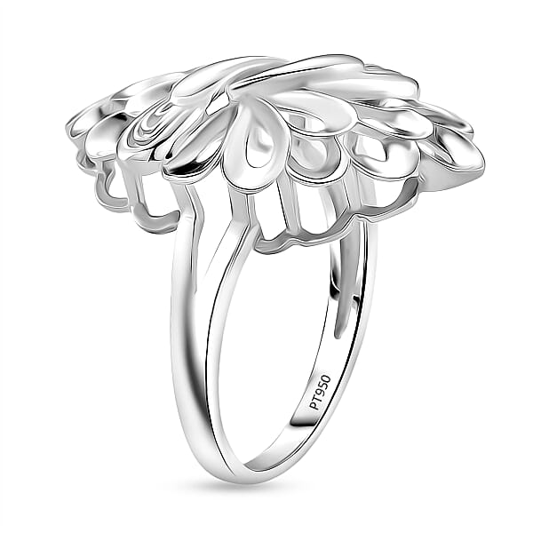 Shop Lc Rhapsody 950 Platinum Peacock Feather Ring 6 Grams