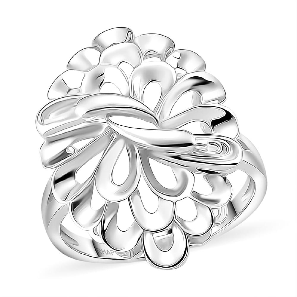 shop lc Rhapsody 950 Platinum Peacock Feather Ring 6 Grams