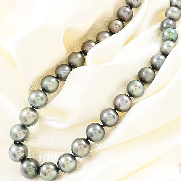 Shop Lc Rhapsody 950 Platinum Premium Tahitian Pearl Graduated 8-12mm Necklace 18-20 Inches