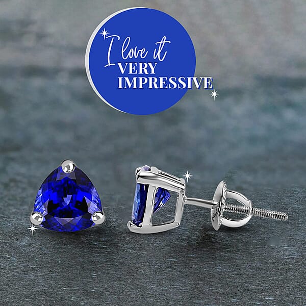 Shop Lc Rhapsody 950 Platinum Tanzanite 2.50 Ctw Earrings Platinum Stud Earrings Tanzanite Solitaire Earrings Solitaire Studs
