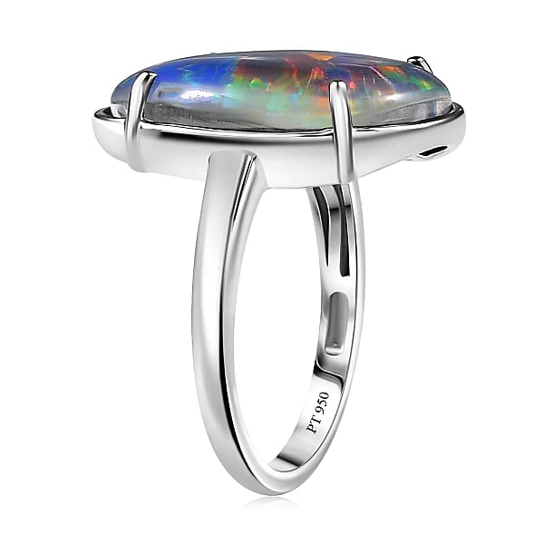 Shop Lc Rhapsody AAAA Elysian Opal Triplet 9.40 Ctw Solitaire Ring In 950 Platinum