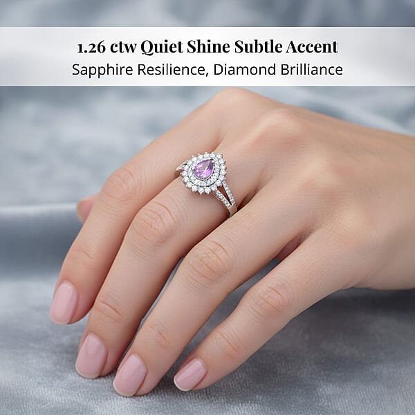 Shop Lc Rhapsody AAAA Madagascar Purple Sapphire And E-F VS Diamond 1.26 Ctw Ring In 950 Platinum 7.25 Grams