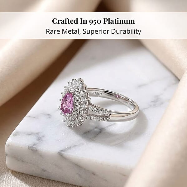 Shop Lc Rhapsody AAAA Madagascar Purple Sapphire And E-F VS Diamond 1.26 Ctw Ring In 950 Platinum 7.25 Grams