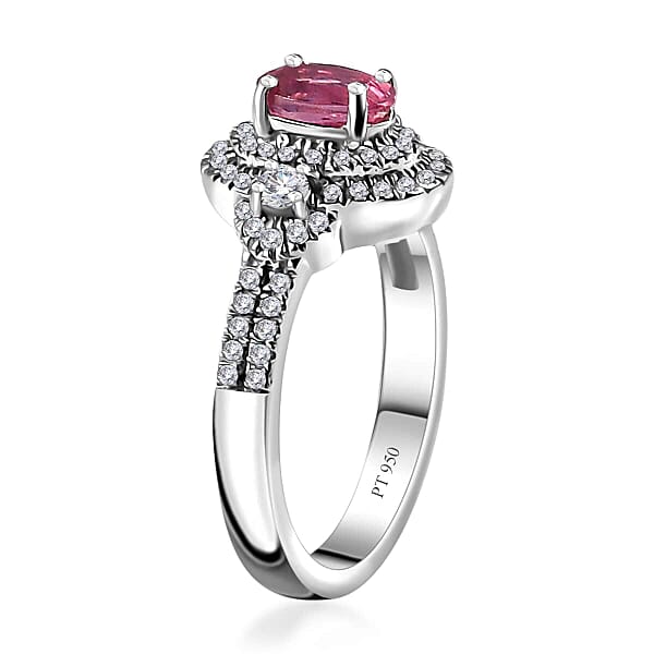 Shop Lc Rhapsody AAAA Mahenge Spinel And E-F VS Diamond 1.15 Ctw Ring In 950 Platinum 6.65 Grams