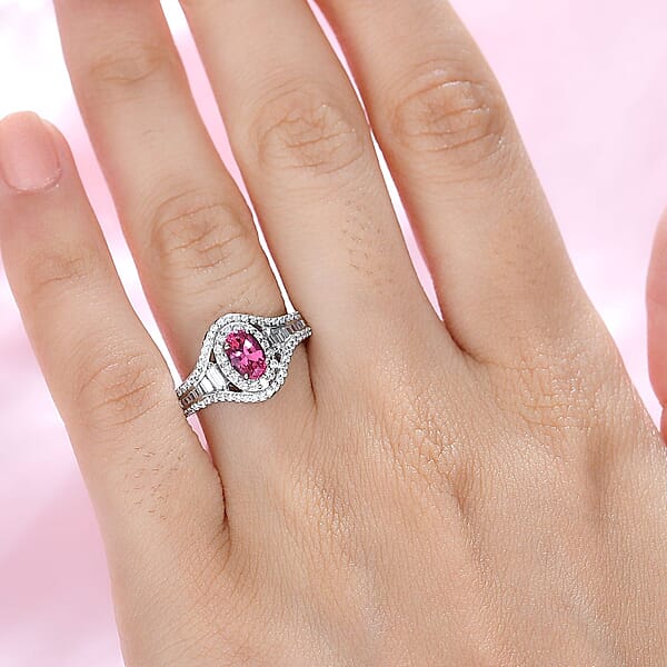 Shop Lc Rhapsody AAAA Mahenge Spinel And E-F VS2 Diamond 1.20 Ctw Ring In 950 Platinum 6.10 Grams
