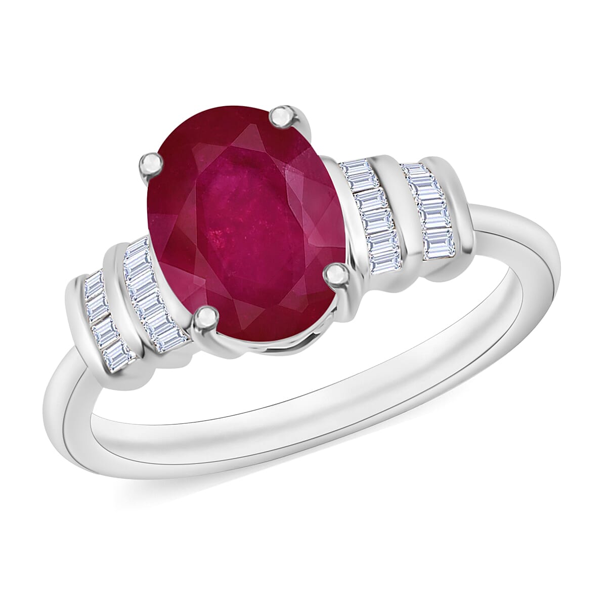 shop lc Rhapsody AAAA Mozambique Ruby and E-F VS2 Diamond 2.70 ctw Ring in 950 Platinum 5.25 Grams