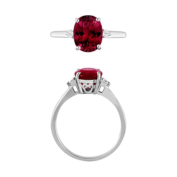 Shop Lc Rhapsody AAAA Ouro Fino Rubellite And E-F VS Diamond 2.50 Ctw Ring In 950 Platinum 5.50 Grams (Del. In 10-12 Days)