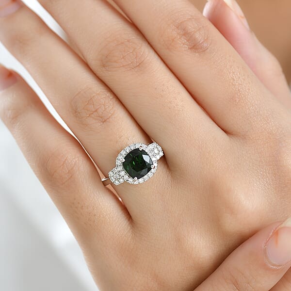 Shop Lc Rhapsody AAAA Santa Rosa Tourmaline And Diamond E-F VS 2.65 Ctw Ring In 950 Platinum 6.0 Grams