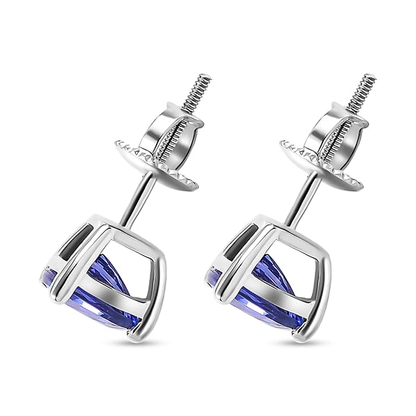 Shop Lc Rhapsody AAAA Tanzanite 2.70 Ctw Solitaire Stud Earrings In 950 Platinum