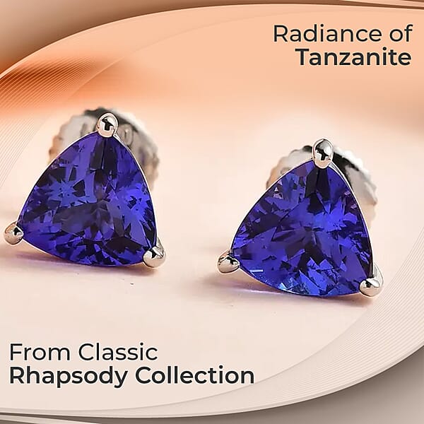 Shop Lc Rhapsody AAAA Tanzanite 2.70 Ctw Stud Earrings In 950 Platinum