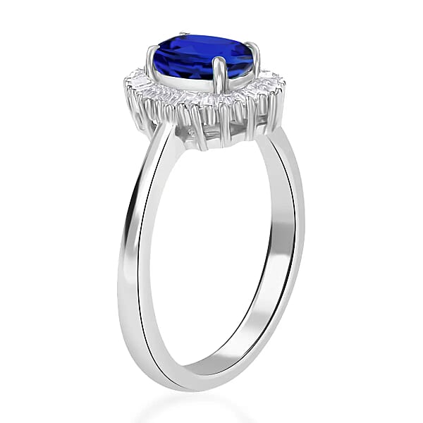 Shop Lc Rhapsody AAAA Tanzanite And E-F VS Diamond 1.00 Ctw Ring In 950 Platinum 4.70 Grams (Del. In 10-12 Days)
