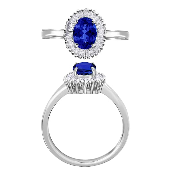Shop Lc Rhapsody AAAA Tanzanite And E-F VS Diamond 1.00 Ctw Ring In 950 Platinum 4.70 Grams (Del. In 10-12 Days)