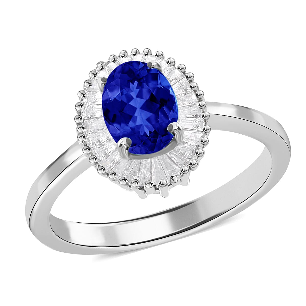 shop lc Rhapsody AAAA Tanzanite and E-F VS Diamond 1.00 ctw Ring in 950 Platinum 4.70 Grams (Del. in 10-12 Days)