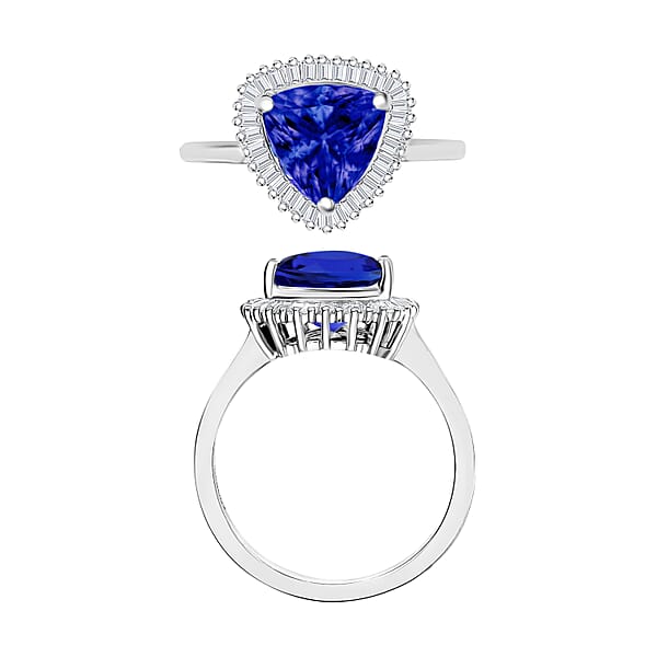 Shop Lc Rhapsody AAAA Tanzanite And E-F VS2 Diamond 2.50 Ctw Trillion Shape Ballerina Ring In 950 Platinum (Size 10.0) 4.50 Grams (Del. In 10-12 Days)