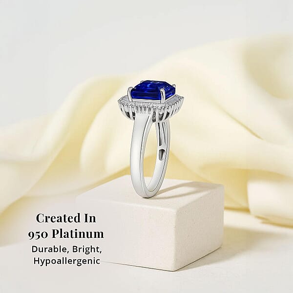 Shop Lc Rhapsody AAAA Tanzanite And E-F VS2 Diamond 3.25 Ctw Octagon Shape Ballerina Ring In 950 Platinum (Size 10.0) 5.80 Grams (Del. In 10-12 Days)