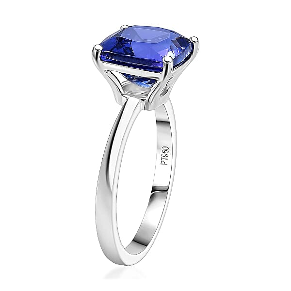 Shop Lc Rhapsody AAAA Tanzanite Solitaire Ring In 950 Platinum 5.30 Ctw