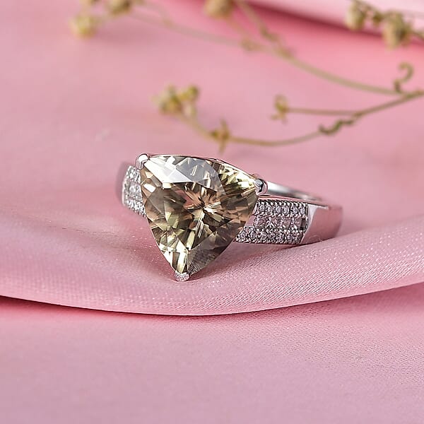 Shop Lc Rhapsody AAAA Turkizite Diamond Ring In 950 Platinum 5.20 Ctw