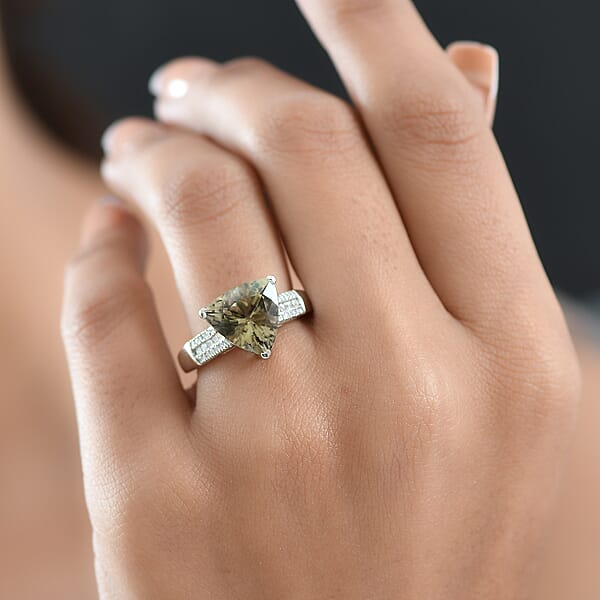 Shop Lc Rhapsody AAAA Turkizite Diamond Ring In 950 Platinum 5.20 Ctw