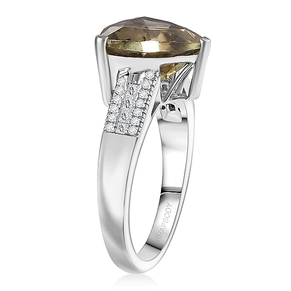 Shop Lc Rhapsody AAAA Turkizite Diamond Ring In 950 Platinum 5.20 Ctw