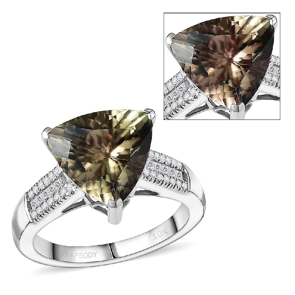 shop lc Rhapsody AAAA Turkizite Diamond Ring in 950 Platinum 5.20 ctw
