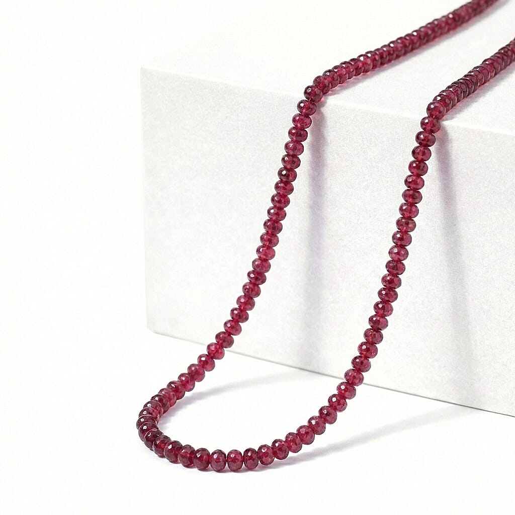 shop lc Rhapsody Certified & Appraised AAAA Ouro Fino Rubellite 18 Inch Beaded Necklace in 950 Platinum 75.00 ctw Rubellite Jewelry Necklace Gift For Her