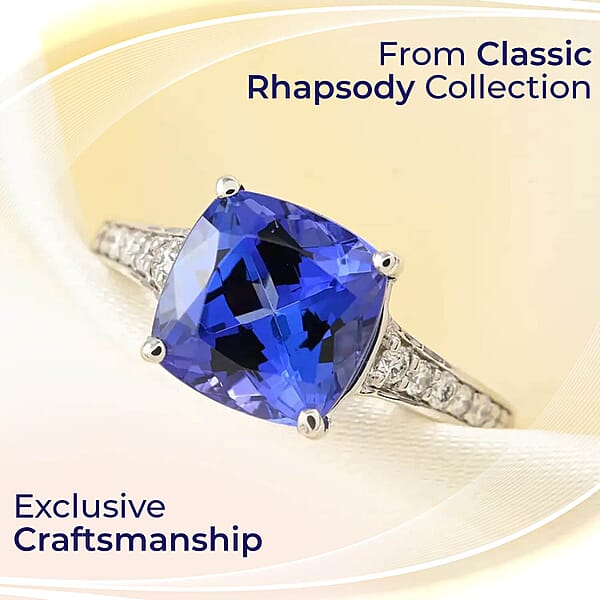 Shop Lc Rhapsody Certified & Appraised AAAA Tanzanite And E-F VS Diamond 4.00 Ctw Accent Ring 950 Platinum Ring Wedding Ring 6 Grams