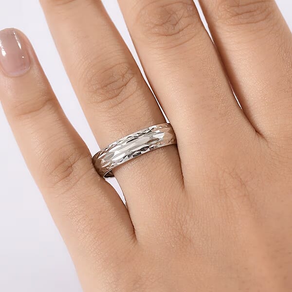 Shop Lc Rhapsody Diamond-Cut Band Ring In 950 Platinum 5.90 Grams