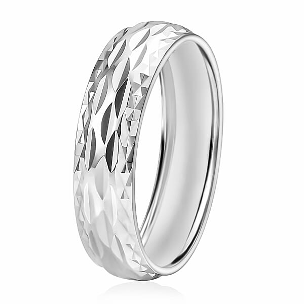 Shop Lc Rhapsody Diamond-Cut Band Ring In 950 Platinum 5.90 Grams