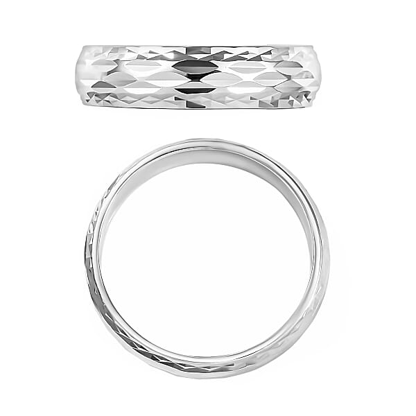 Shop Lc Rhapsody Diamond-Cut Band Ring In 950 Platinum 5.90 Grams