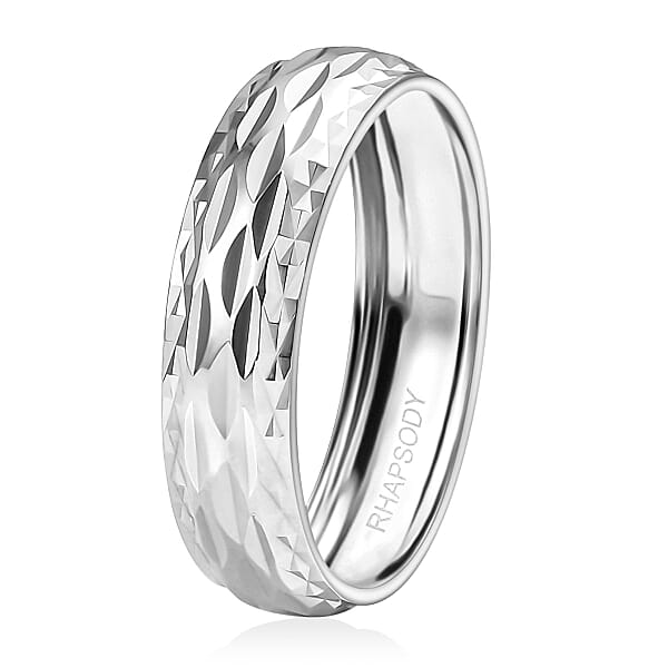 Shop Lc Rhapsody Diamond-Cut Band Ring In 950 Platinum 5.90 Grams