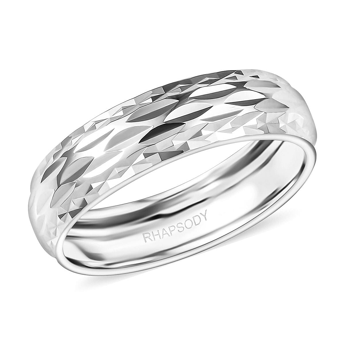 shop lc Rhapsody Diamond-Cut Band Ring in 950 Platinum 5.90 Grams