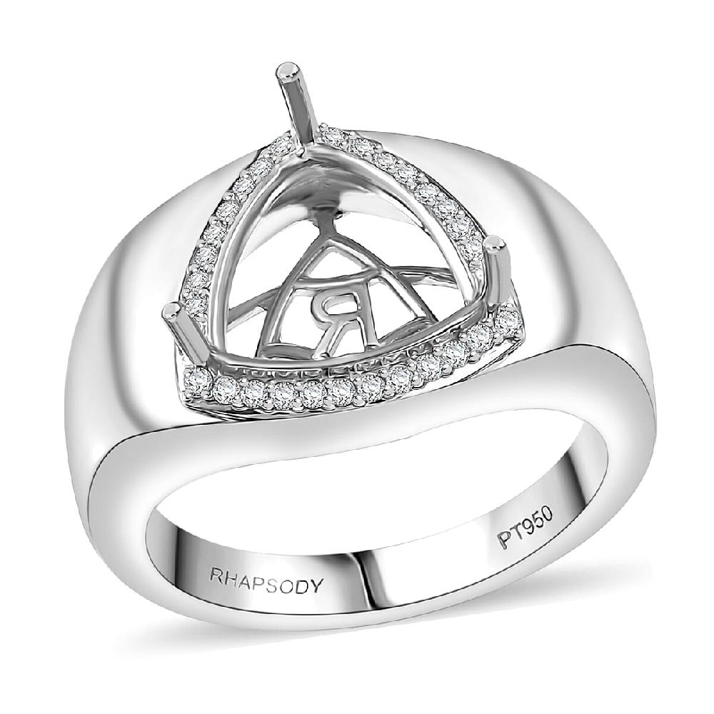 shop lc Rhapsody Diamond E-F VS 0.20 ctw Mounting Ring in 950 Platinum 13g