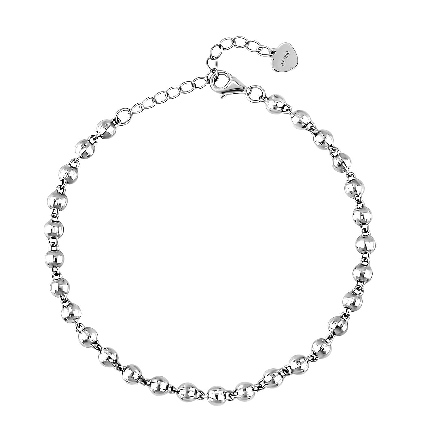 shop lc Rhapsody Electroform Bracelet (6.50-8.0 Inches) with Lobster Lock in 950 Platinum (3.3mm 5.50 Grams)