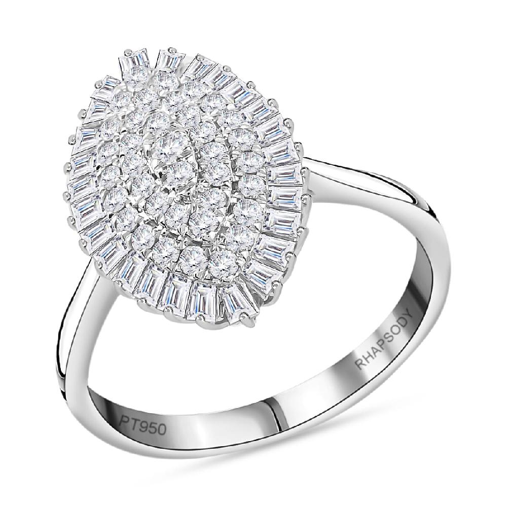 shop lc Rhapsody IGI Certified 1.00 ctw Diamond E-F VS Ring in 950 Platinum 7.70 Grams