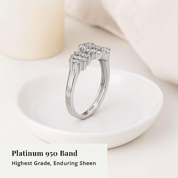 Shop Lc Rhapsody IGI Certified 950 Platinum Diamond 0.50 Ctw Ring Ballerina Ring Wedding Rings Engagement Rings