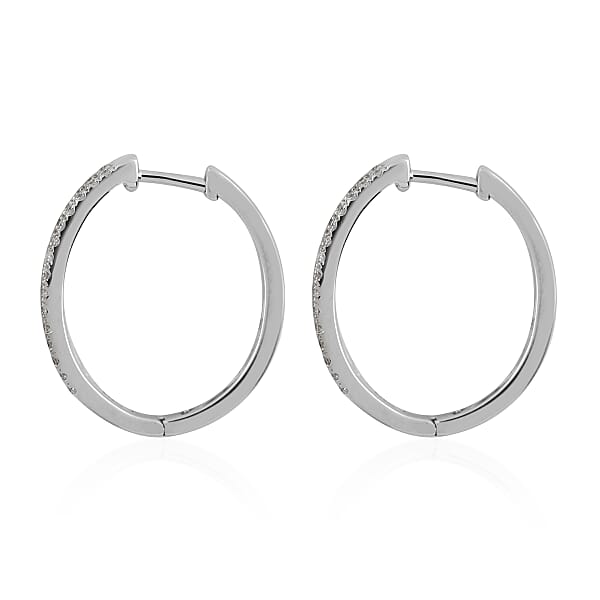 Shop Lc Rhapsody IGI Certified 950 Platinum E-F VS Diamond Hoop Earrings 7.75 Grams 1.00 Ctw