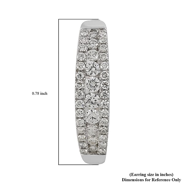 Shop Lc Rhapsody IGI Certified 950 Platinum E-F VS Diamond Hoop Earrings 7.75 Grams 1.00 Ctw