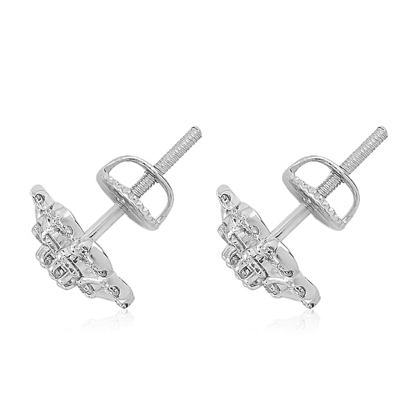 Shop Lc Rhapsody IGI Certified 950 Platinum E-F VS Diamond Flower Stud Earrings 1.00 Ctw