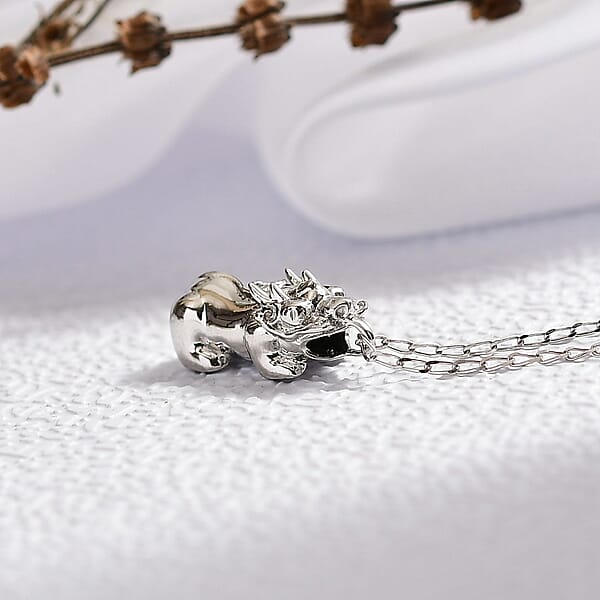 Shop Lc Rhapsody Pixiu Pendant Necklace In 950 099.99Platinum 5.80 Grams 20 Inches