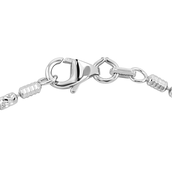Shop Lc Rhodium Over Sterling Silver 2mm Typhoon Bracelet (7.50 In) 2.36 Grams