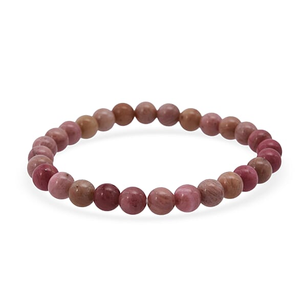 Shop Lc Rhodonite Beaded Stretch Bracelet 55.00 Ctw