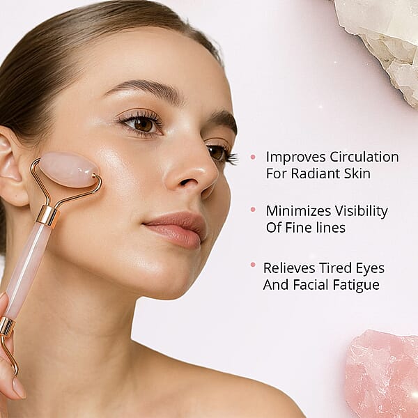 Shop Lc Rock Crystal Quartz Eye Mask (8.28x3.54) With Face Roller (5.82x1.57x2.36)