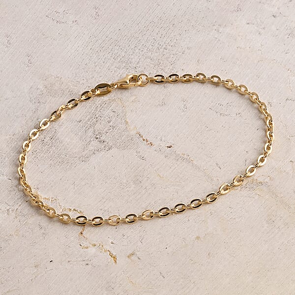 Shop Lc Rolo Link Chain Bracelet In 10K Yellow Gold (7.25 In) 1 Grams