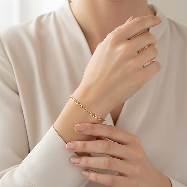 Shop Lc Rolo Link Chain Bracelet In 10K Yellow Gold (7.25 In) 1 Grams
