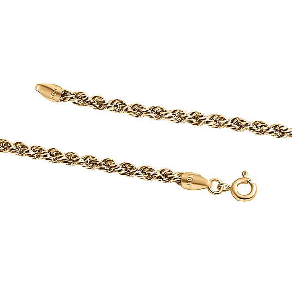 Shop Lc Rope Chain Bracelet In 10K Yellow Gold (7.25 In) 1.32 Grams