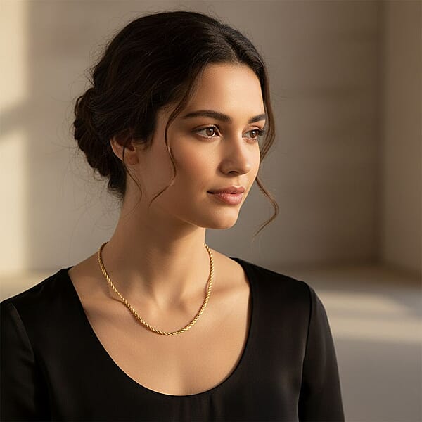 Shop Lc Rope Chain Necklace In 10K Yellow Gold 3.10 Grams 20 Inches