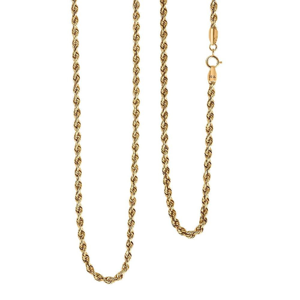 shop lc Rope Chain Necklace in 10K Yellow Gold 3.10 Grams 20 Inches