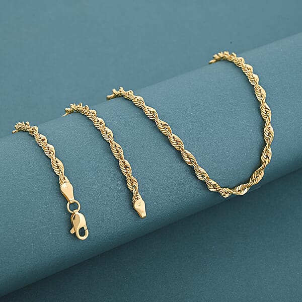 Shop Lc Rope Chain Necklace In 10K Yellow Gold 5.80 Grams 24 Inches