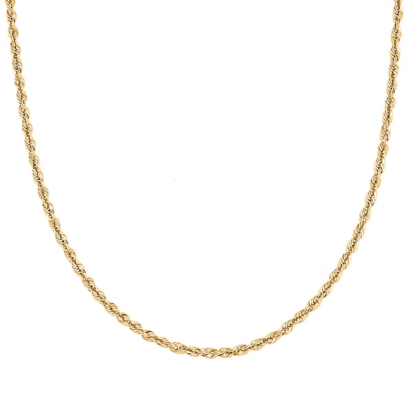 Shop Lc Rope Chain Necklace In 10K Yellow Gold 5.80 Grams 24 Inches
