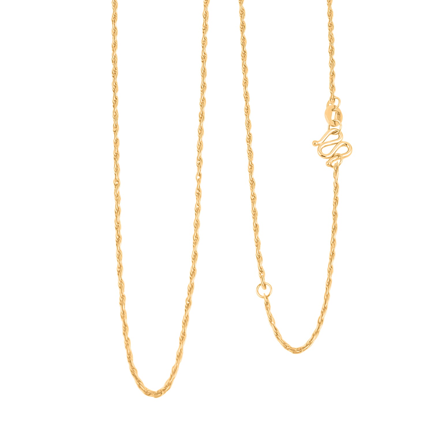 shop lc Rope Chain Necklace in 24K Yellow Gold 2.90 Grams 20 Inches